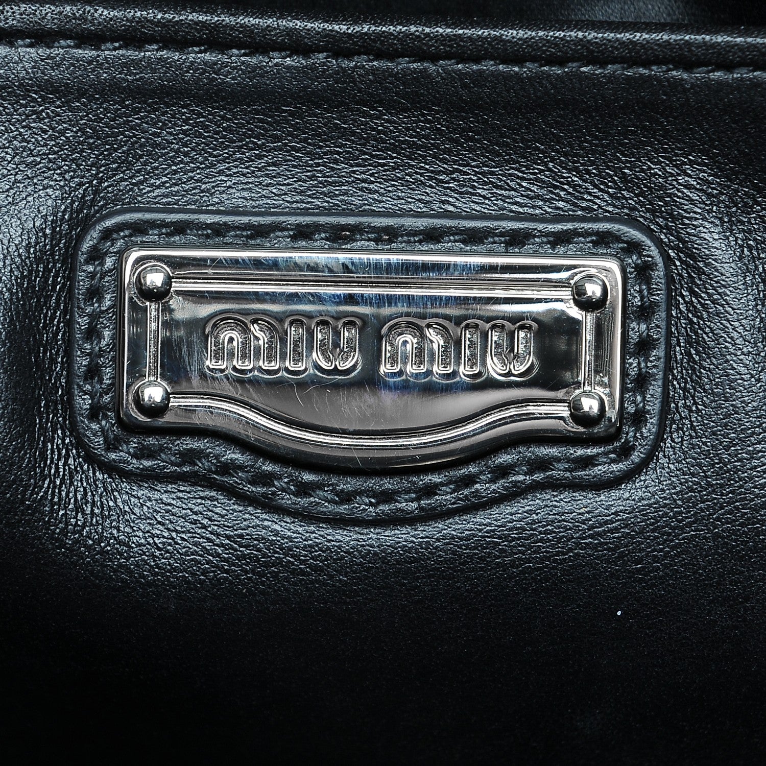 Miu Miu Soft Calf Studded Top Handle Bag Nero Black 6 of 7