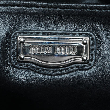 Miu Miu Soft Calf Studded Top Handle Bag Nero Black 6 of 7