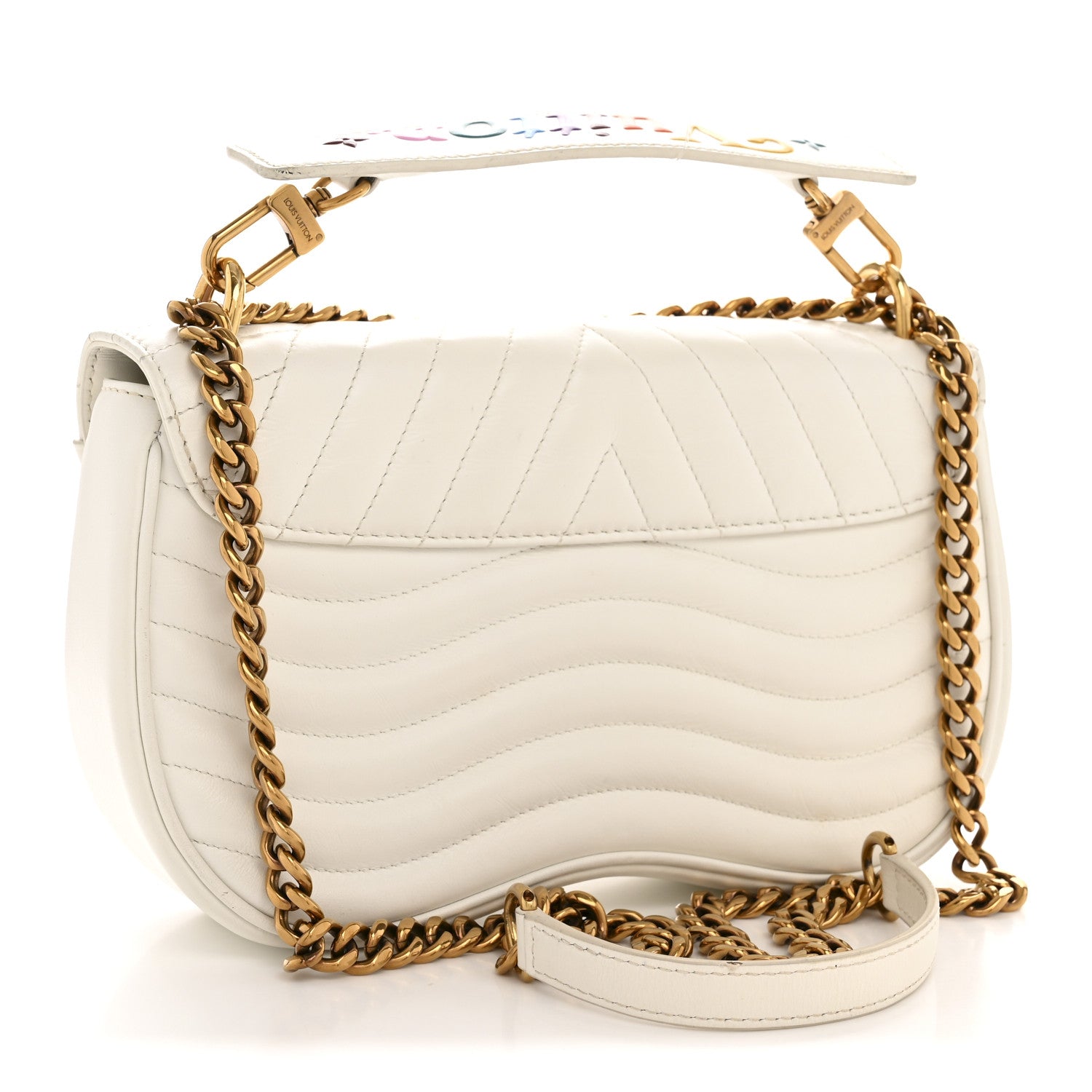 Louis Vuitton Calfskin New Wave Chain PM White 3 of 15
