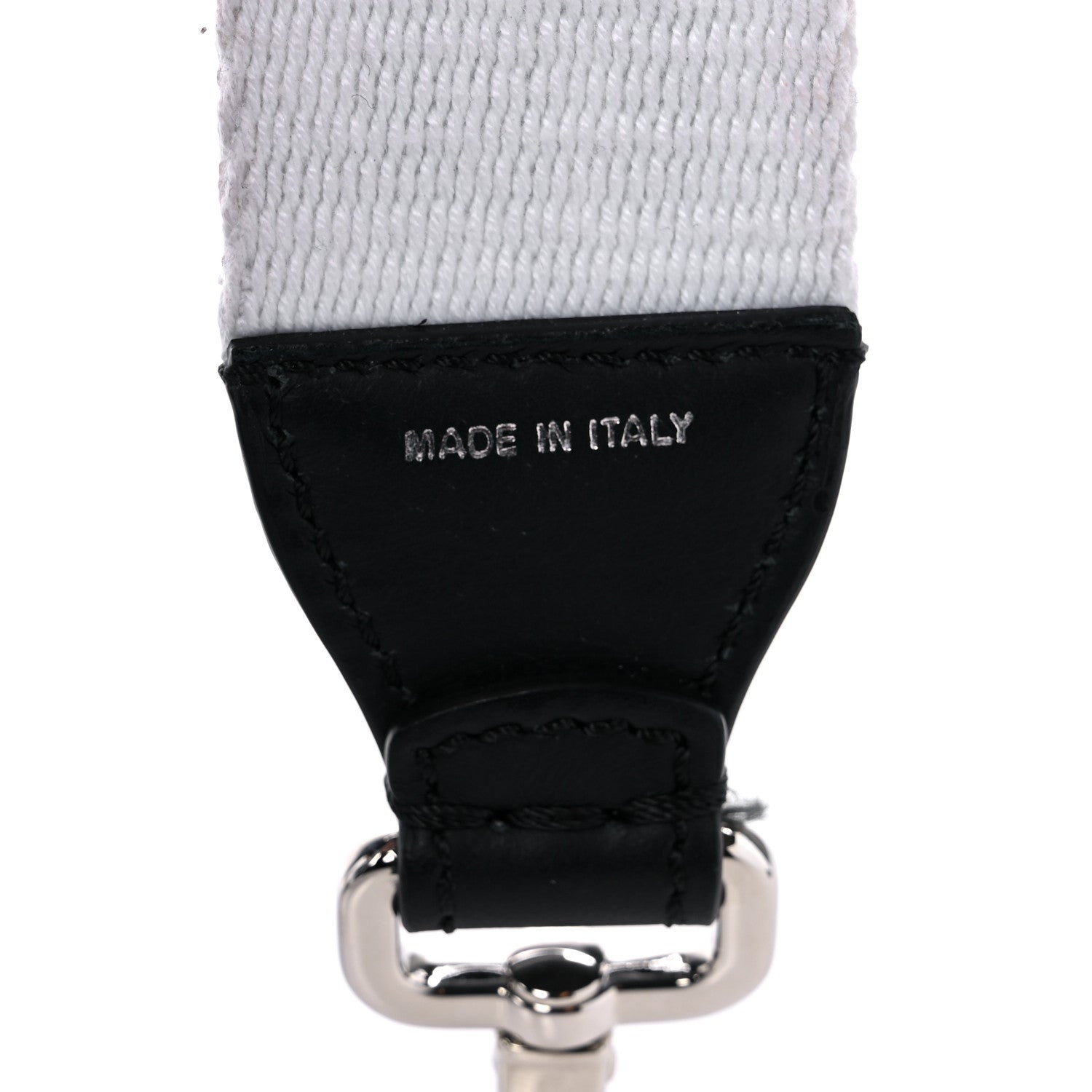 Fendi Canvas Calfskin FF 1974 Studded Strap You Black White 4 of 6