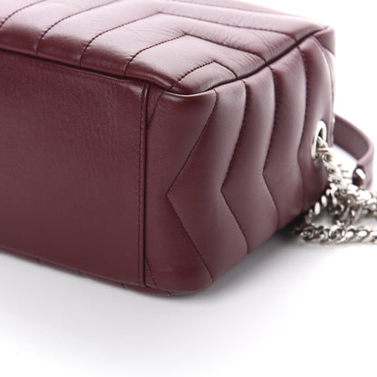 Saint Laurent Calfskin Y Quilted Monogram Small Loulou Bowling Bag Rouge Legion 8 of 8
