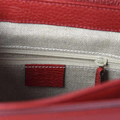 Gucci Dollar Calfskin Interlocking G Top Handle Shoulder Bag Red 7 of 10
