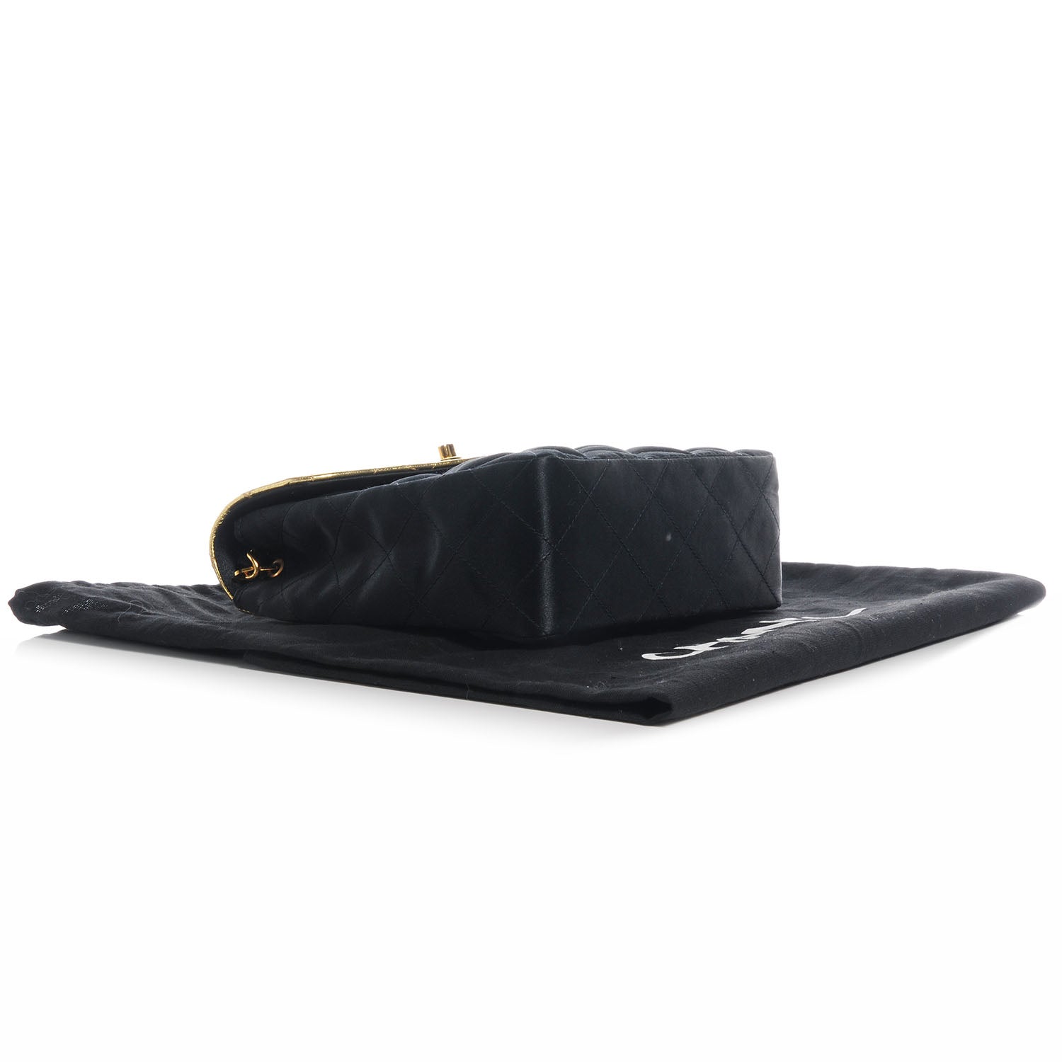 Chanel Satin Calfskin Quilted Bi-Color Mini Flap Black Gold 4 of 8