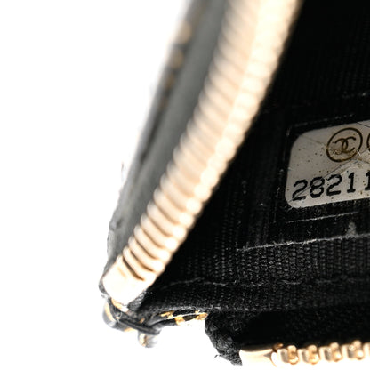 Chanel Calfskin Crocodile Embossed Graffiti 2.55 Cocodile Reissue Zip Pouch Black Gold 7 of 7