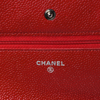 Chanel Caviar Quilted Wallet On Chain WOC Red 6 of 11
