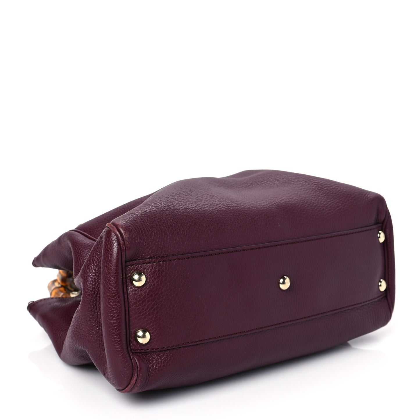 Calfskin Small Bamboo Shopper Tote Burgundy