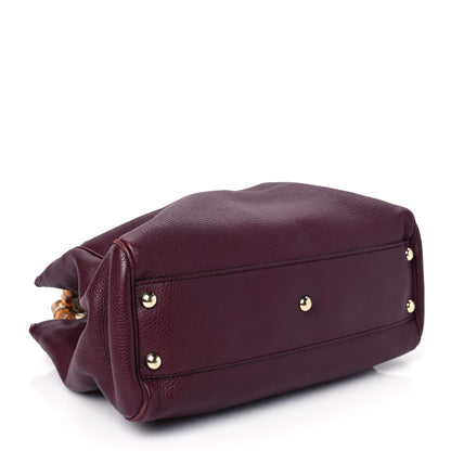 Gucci Calfskin Small Bamboo Shopper Tote Burgundy 4 of 10