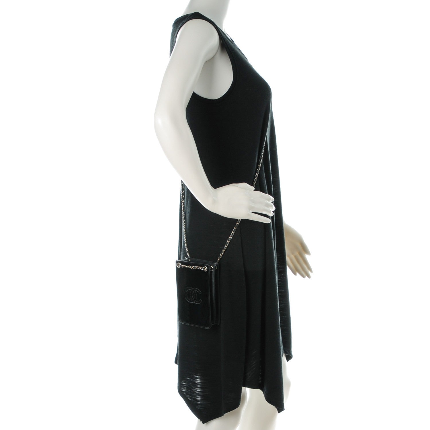 Chanel Patent CC Phone Holder Crossbody Black 2 of 10