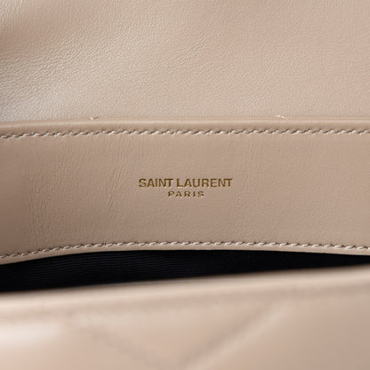 Saint Laurent Calfskin Y Quilted Monogram Small Loulou Chain Satchel Dark Beige 9 of 11