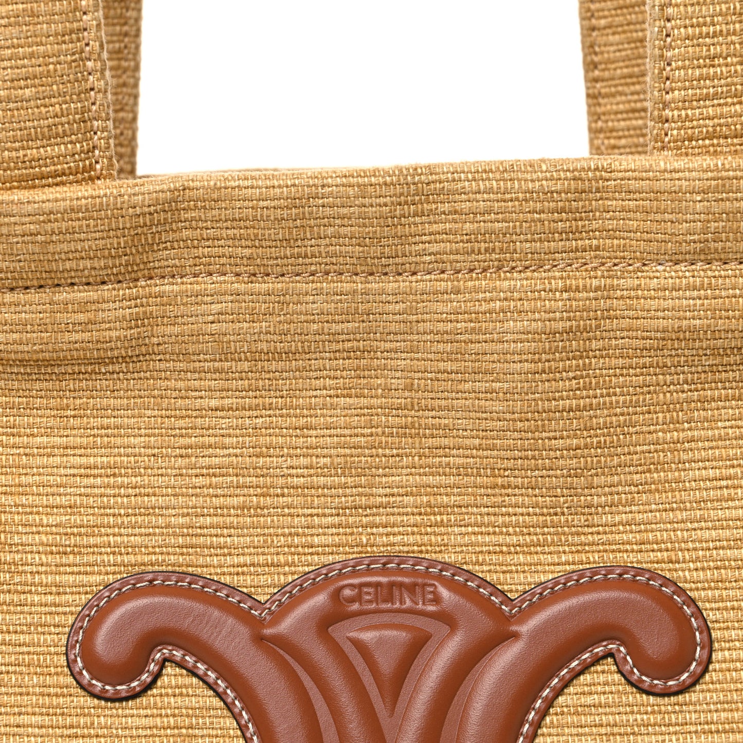 Canvas Calfskin Triomphe Large Cabas Thais Natural Tan