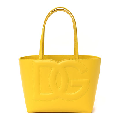 Dolce & Gabbana Calfskin Small DG Logo Shopper Tote Yellow 1 of 8