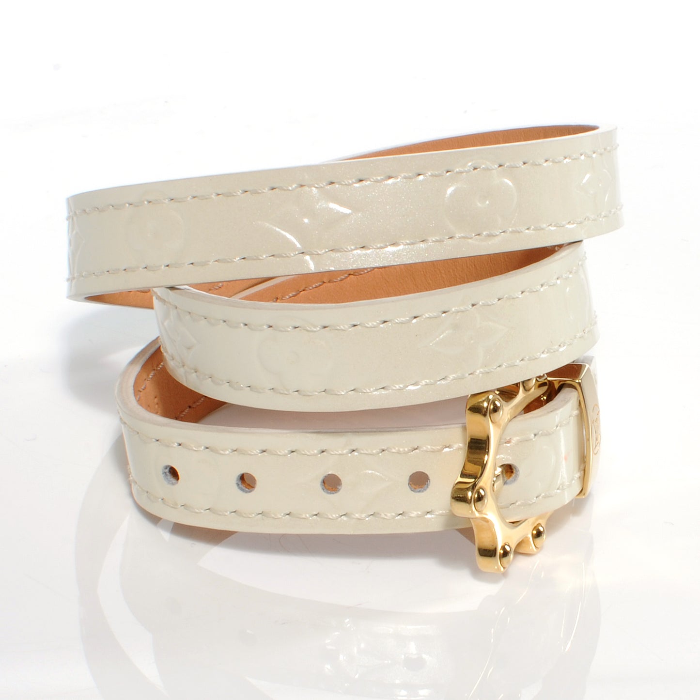 Vernis Triple Tour Coil Bracelet Perle