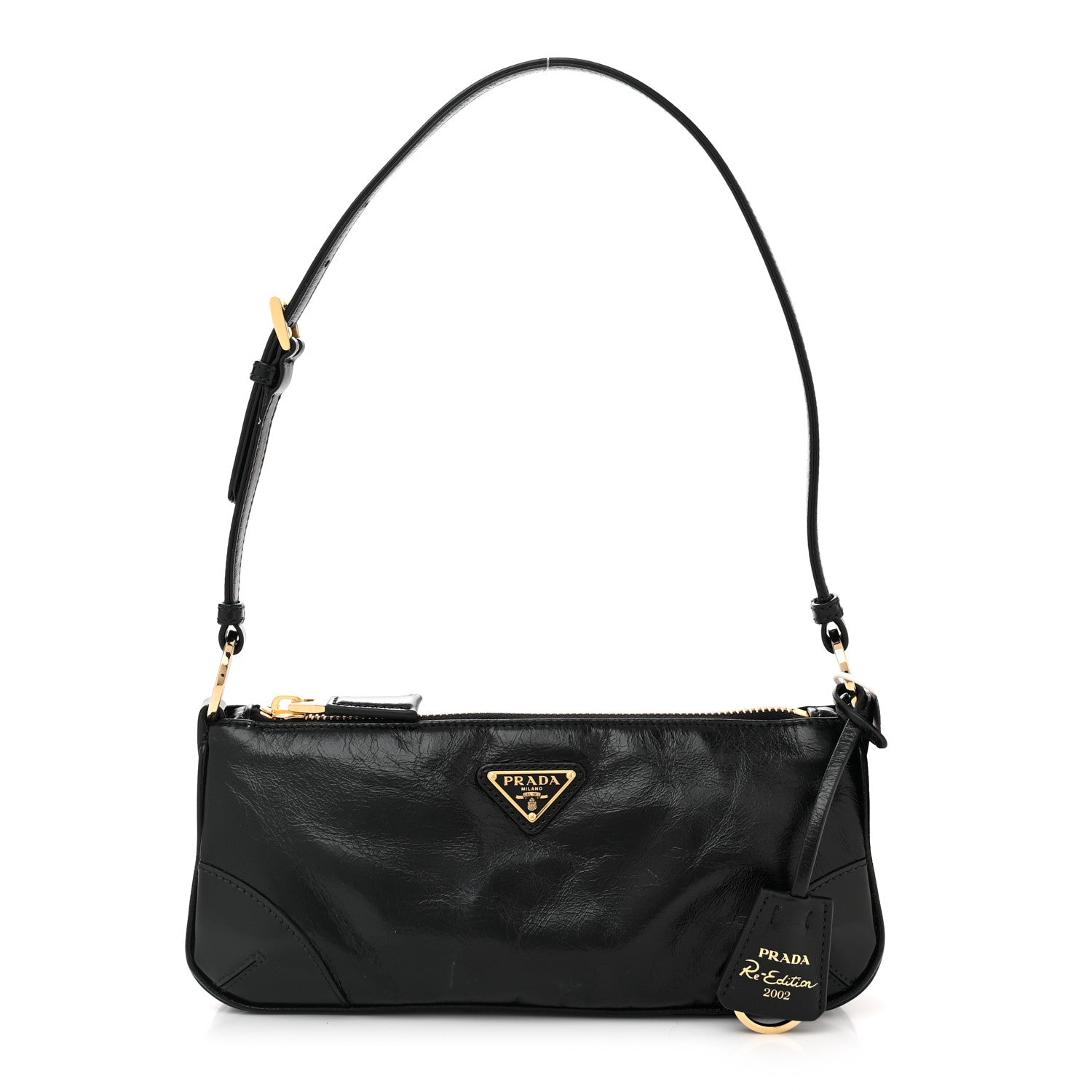 Prada Soft Lux Calfskin Re-Edition 2002 Shoulder Bag Black 1370020