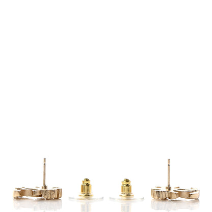 Chanel Crystal CC Crown Earrings Gold 3 of 4