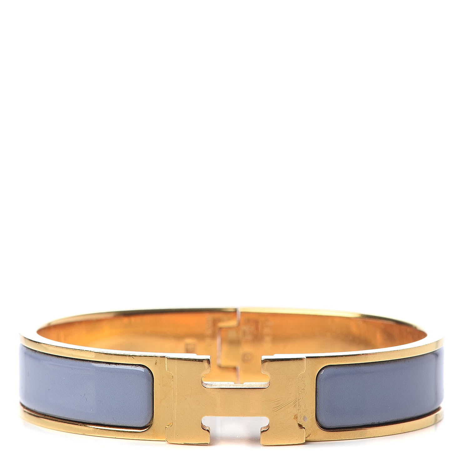 Hermes Enamel Narrow Clic Clac H Bracelet PM Bleu Lin 1 of 5