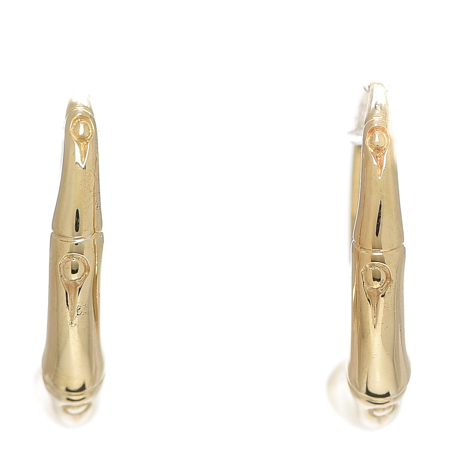 18K Yellow Gold Small Bamboo Hoop Earrings
