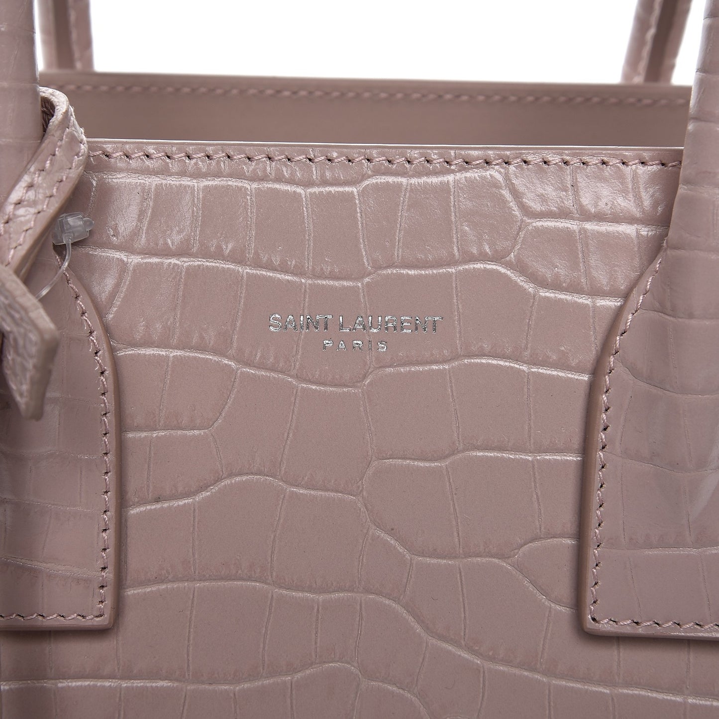 Calfskin Crocodile Embossed Baby Sac De Jour Rose Antic
