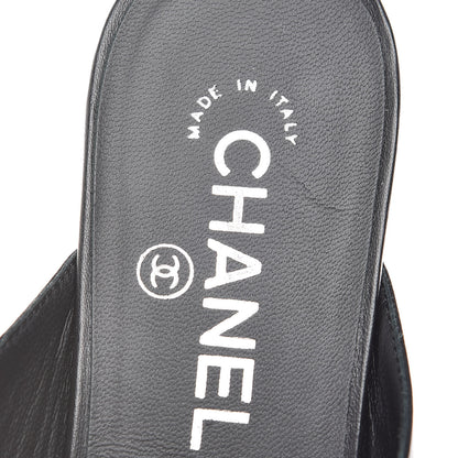 Chanel Lambskin Grosgrain Cap Toe CC Mules 39 Black 8 of 11