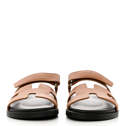 Hermes Calfskin Womens Chypre Sandals 37 Naturel 2 of 10