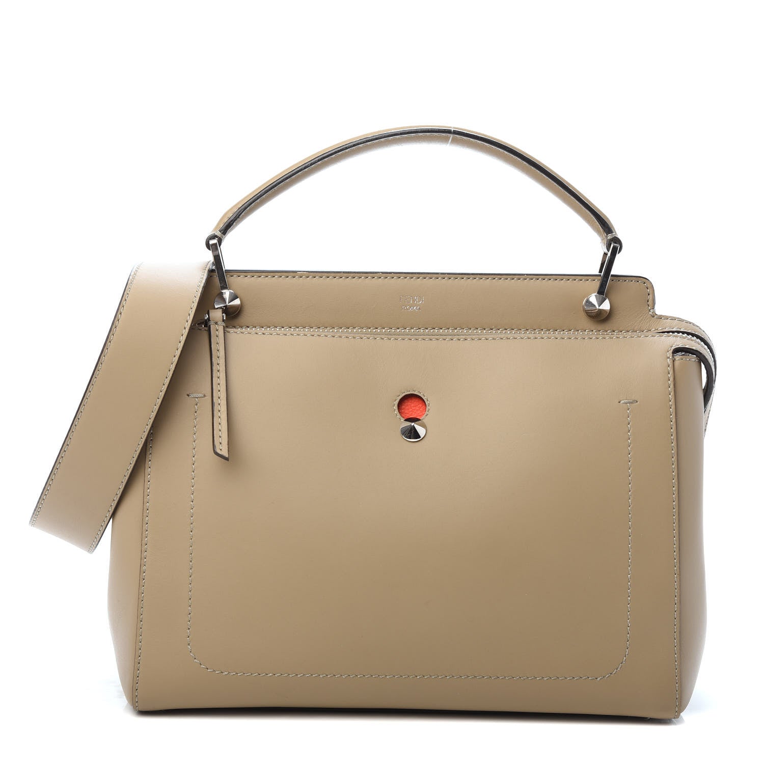 Fendi Vitello Baltico Dolce DotCom Satchel Tortora Papavero 1 of 10