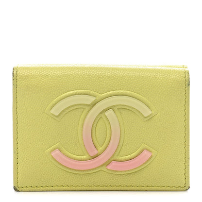 Chanel Caviar Tri-Fold Wallet Light Pink Light Green 1 of 16