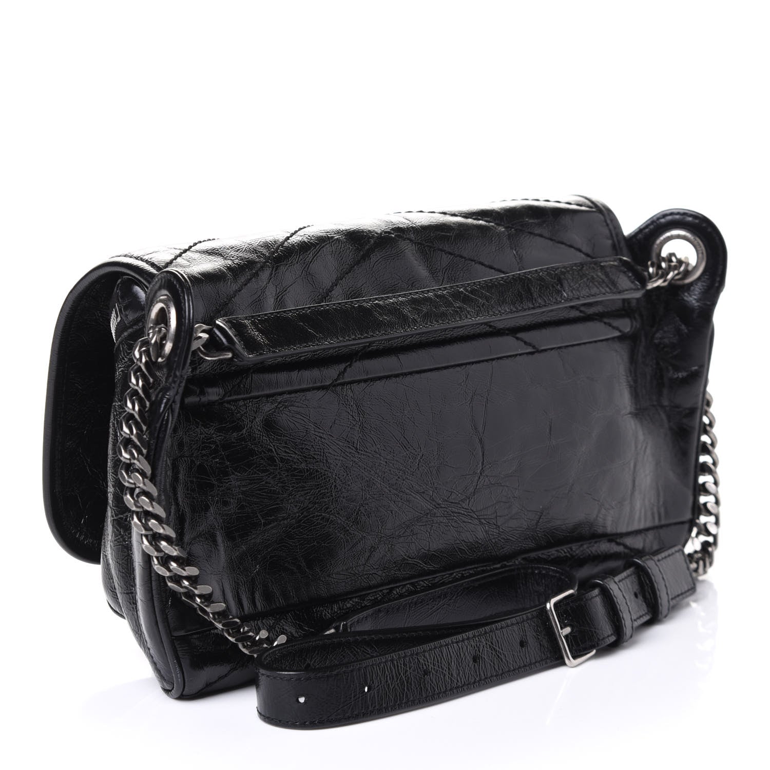 Saint Laurent Crinkled Calfskin Matelasse Monogram Niki Body Bag Black 2 of 4