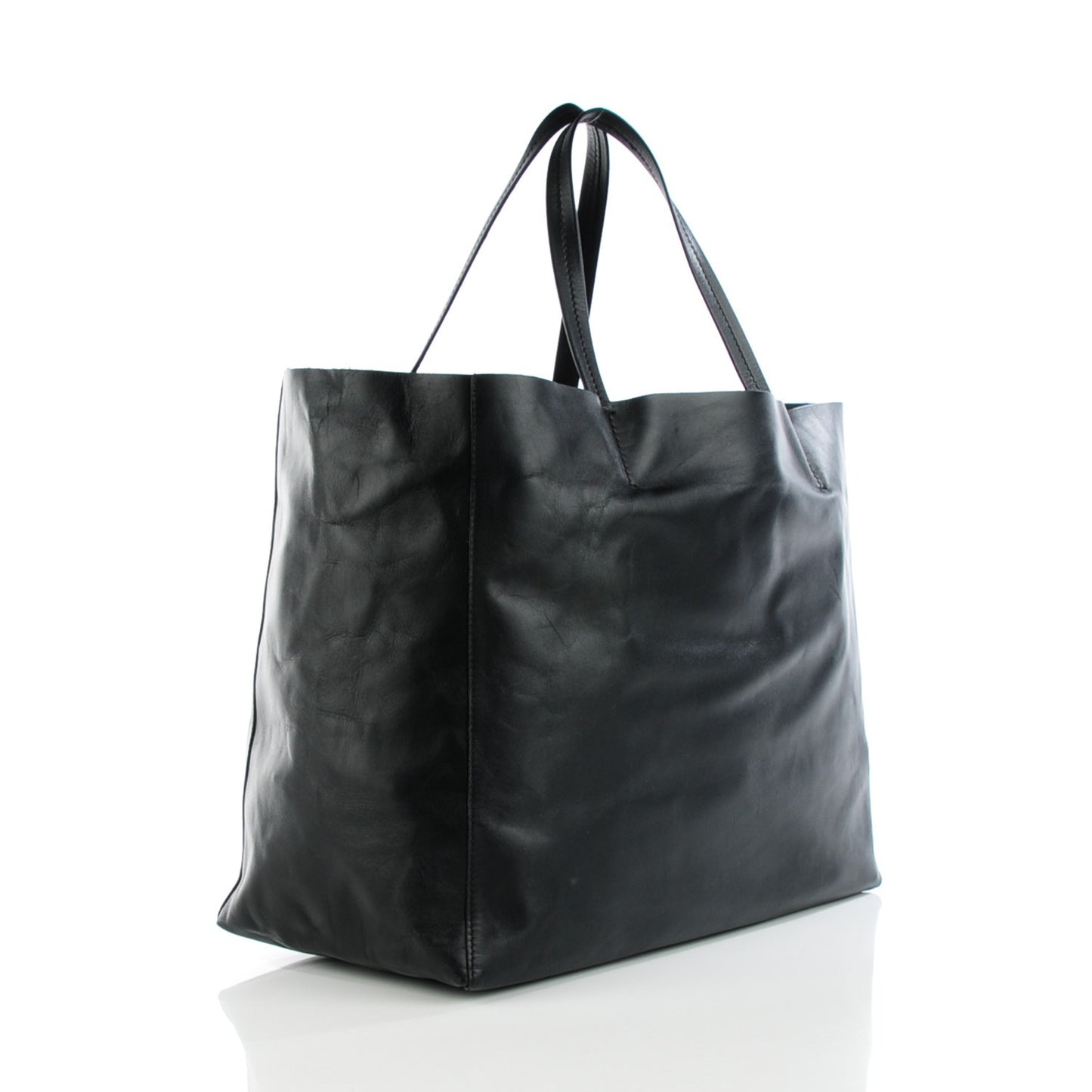 Lambskin Horizontal Cabas Black