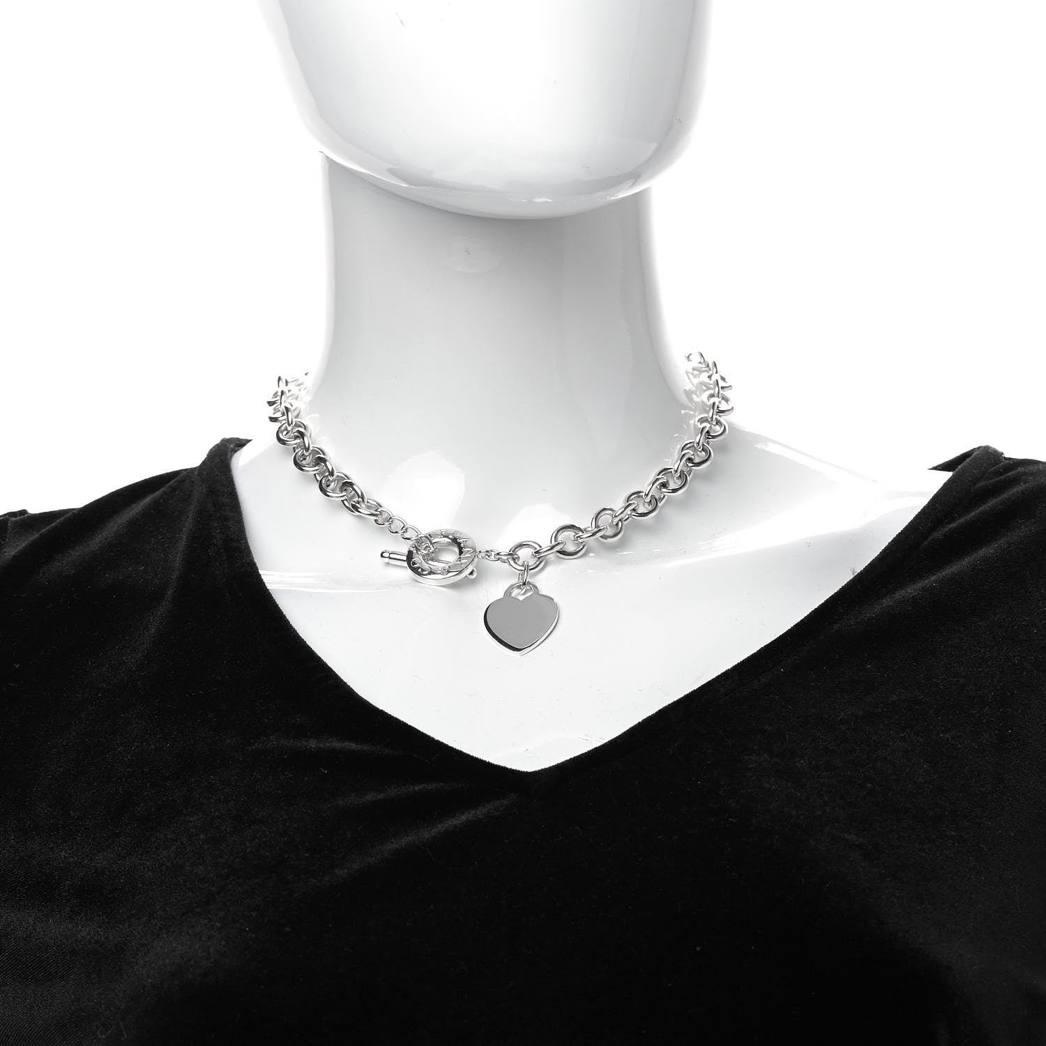 Tiffany Sterling Silver Heart Tag Toggle Necklace 2 of 4