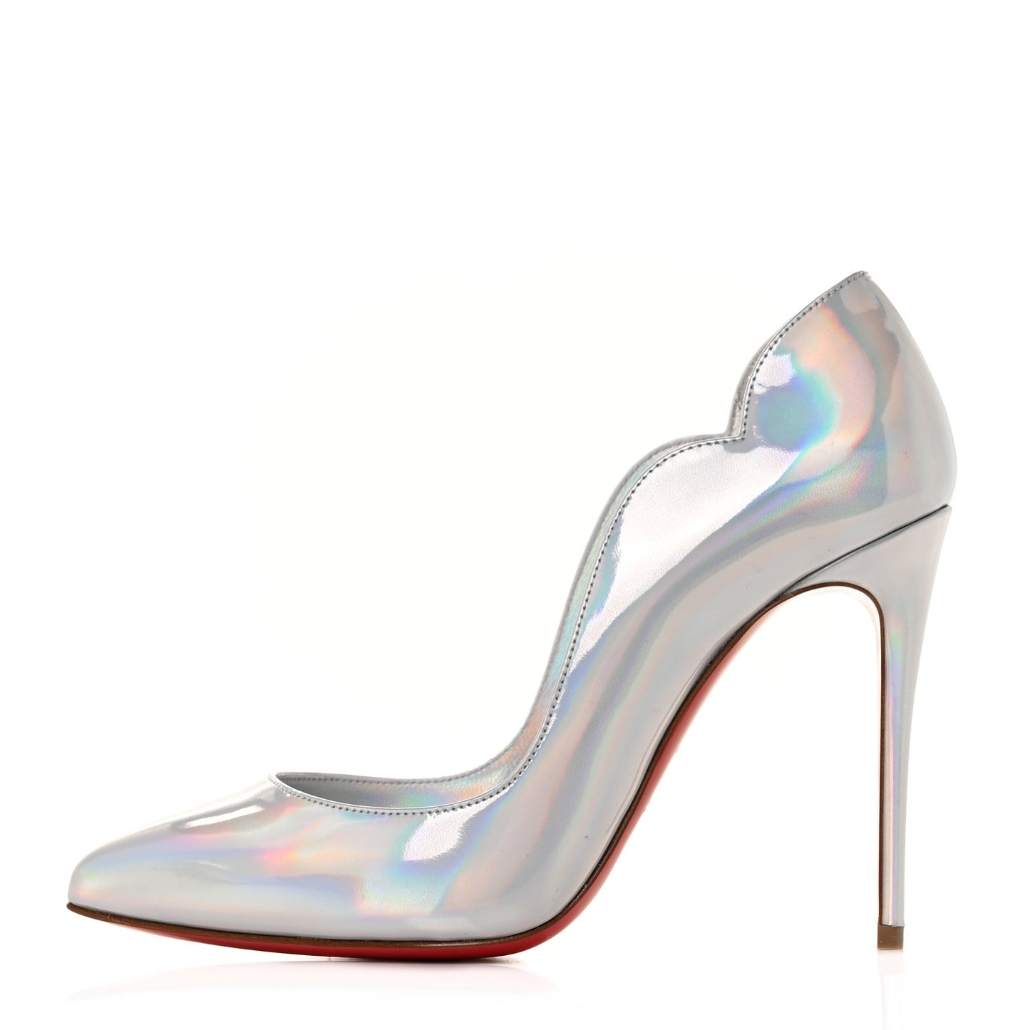 Metallic Patent Psychic Hot Chick 100 Pumps 35.5 White