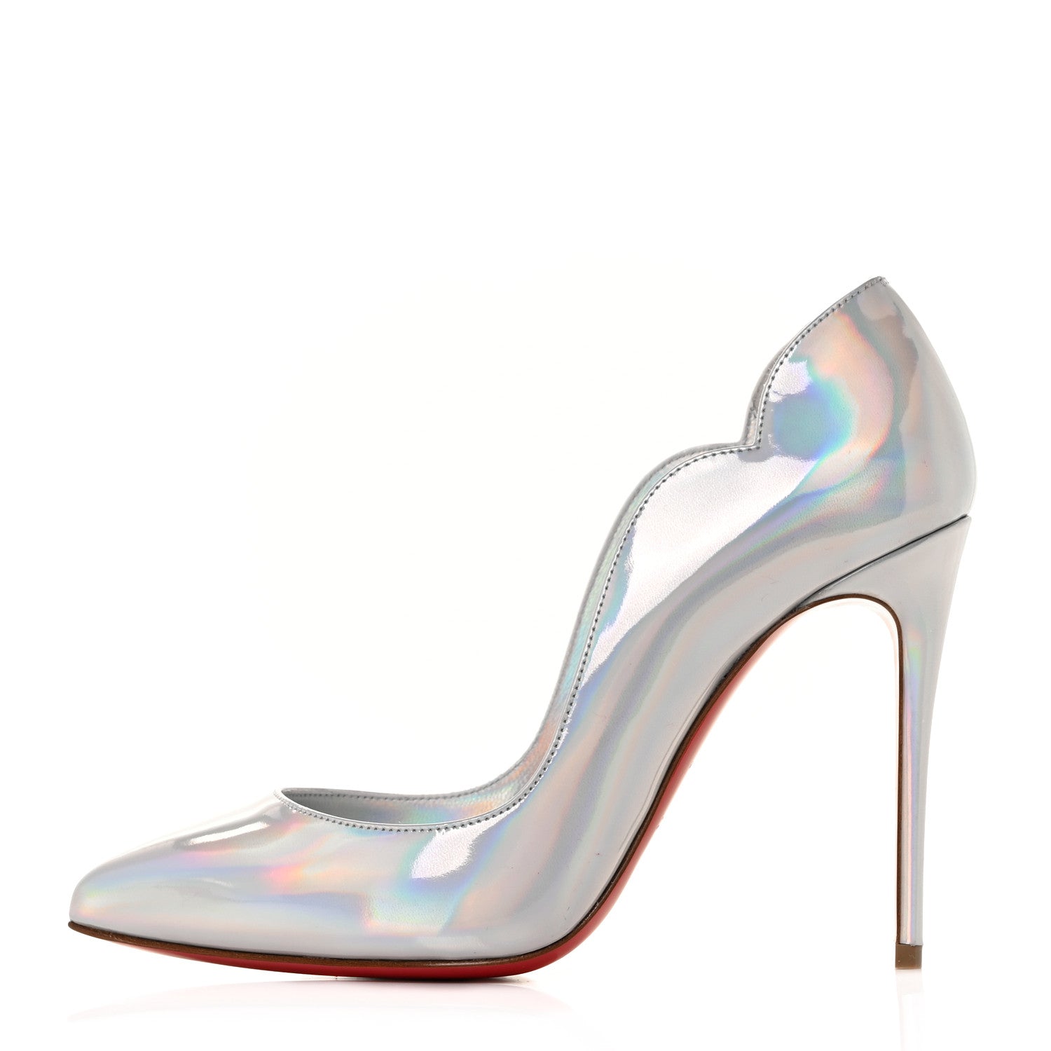 Christian Louboutin Metallic Patent Psychic Hot Chick 100 Pumps 35.5 White 1 of 8