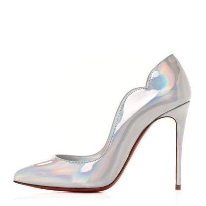 Christian Louboutin Metallic Patent Psychic Hot Chick 100 Pumps 35.5 White 1 of 8