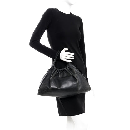 Gucci Calfskin Gathered Handbag Black 2 of 15