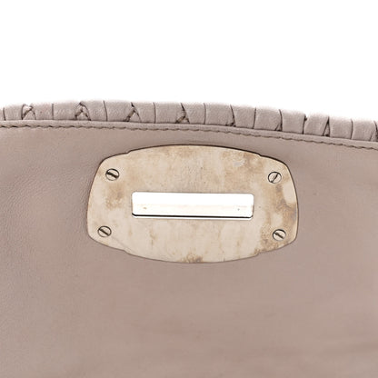 Miu Miu Nappa Matelasse Crystal Flap Clutch Pomice 9 of 17