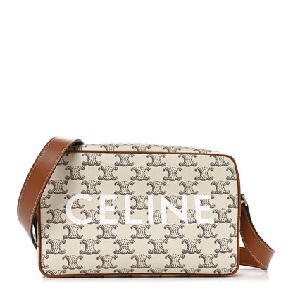Celine Triomphe Canvas Medium Messenger Bag Tan Ecru 1 of 10