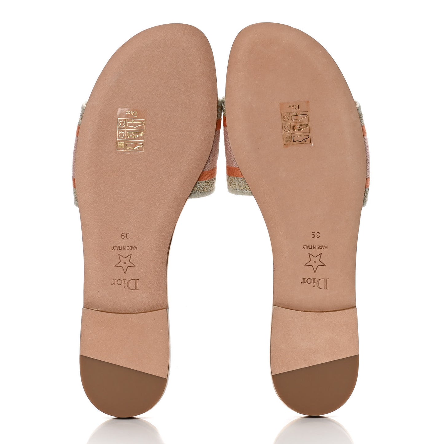Canvas Lurex Embroidered Dway Flat Slide Sandals 39 Platinum
