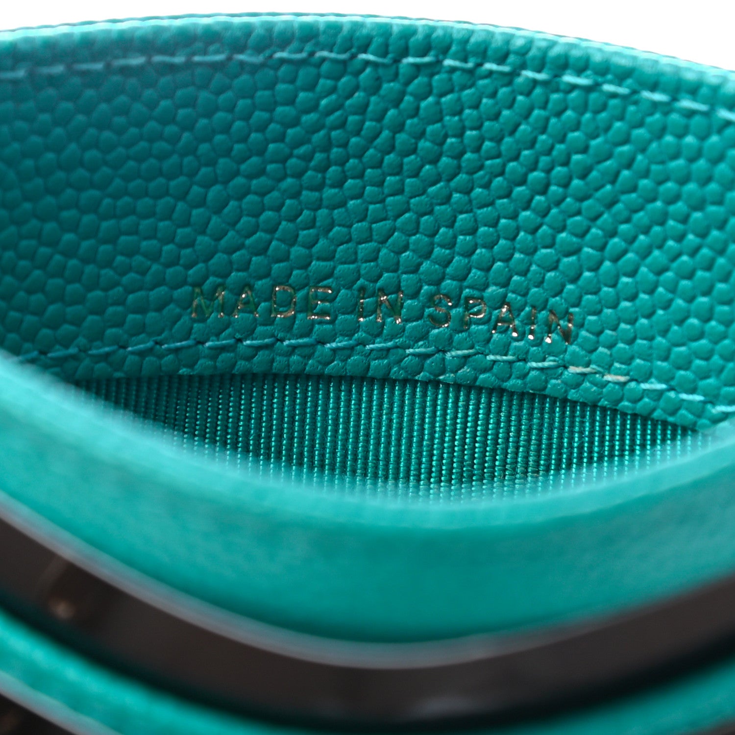 Chanel Caviar Quilted Card Holder Turquoise 7 of 8