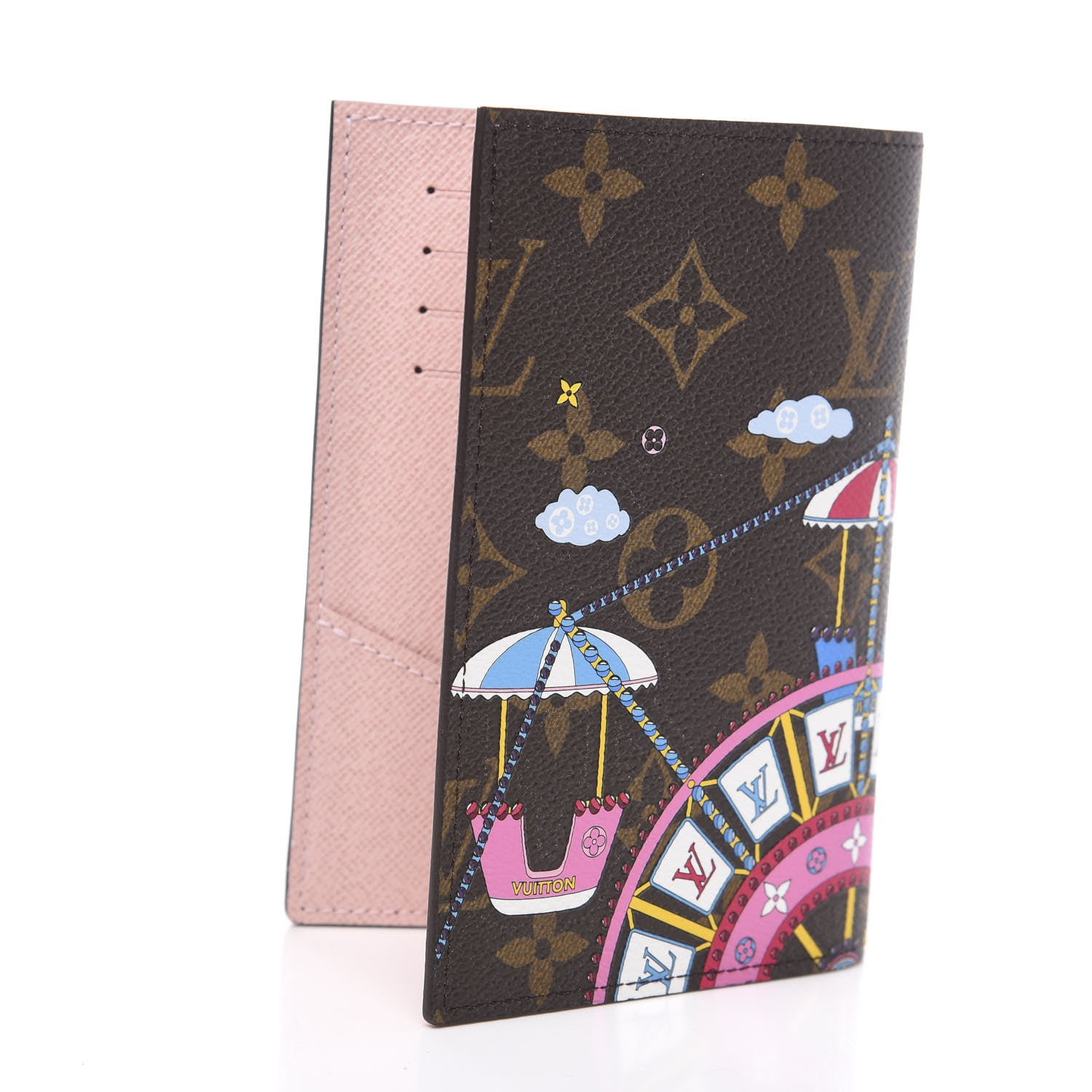 Louis Vuitton Monogram 2020 Christmas Animation Big Wheel Passport Cover Rose Ballerine 2 of 6