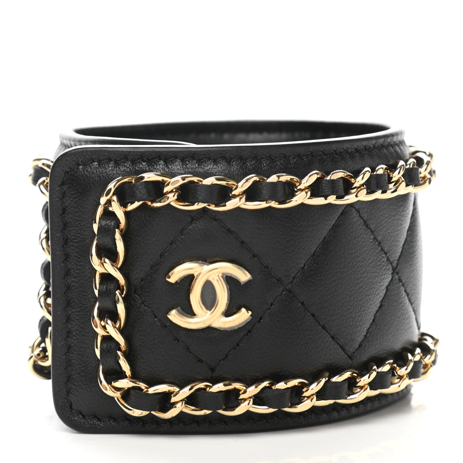 Chanel Lambskin Quilted Flap Card Holder With Cuff Black 9 of 12