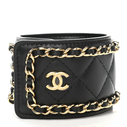 Chanel Lambskin Quilted Flap Card Holder With Cuff Black 9 of 12