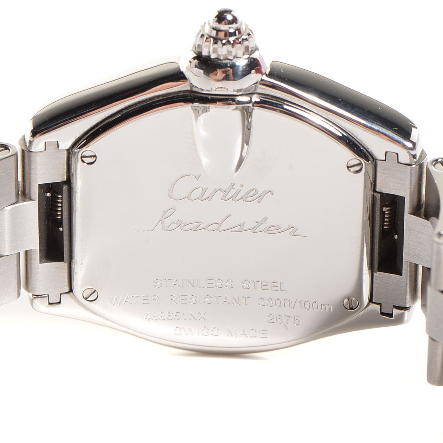 Cartier Stainless Steel Purple Mother of Pearl 31mm Roadster Quartz Watch 6 of 9