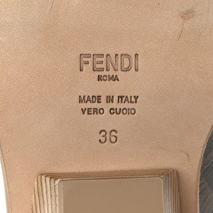 Fendi Glazed Fabric FF 1974 Cutwalk Ankle Boots 36 Mogano Panna 6 of 6