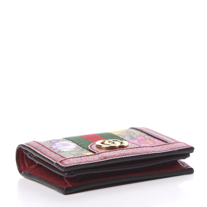 Gucci GG Supreme Monogram Flora Web Ophidia Card Case Red 3 of 6