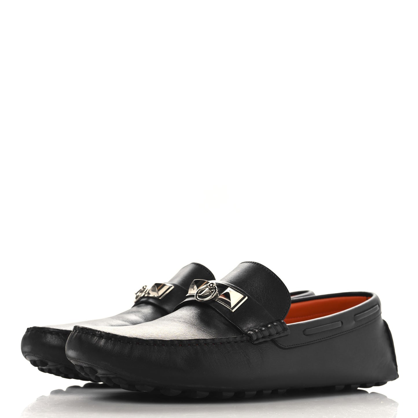 Supple Calfskin Mens Irving Driving Moccasin Loafers 43 Black