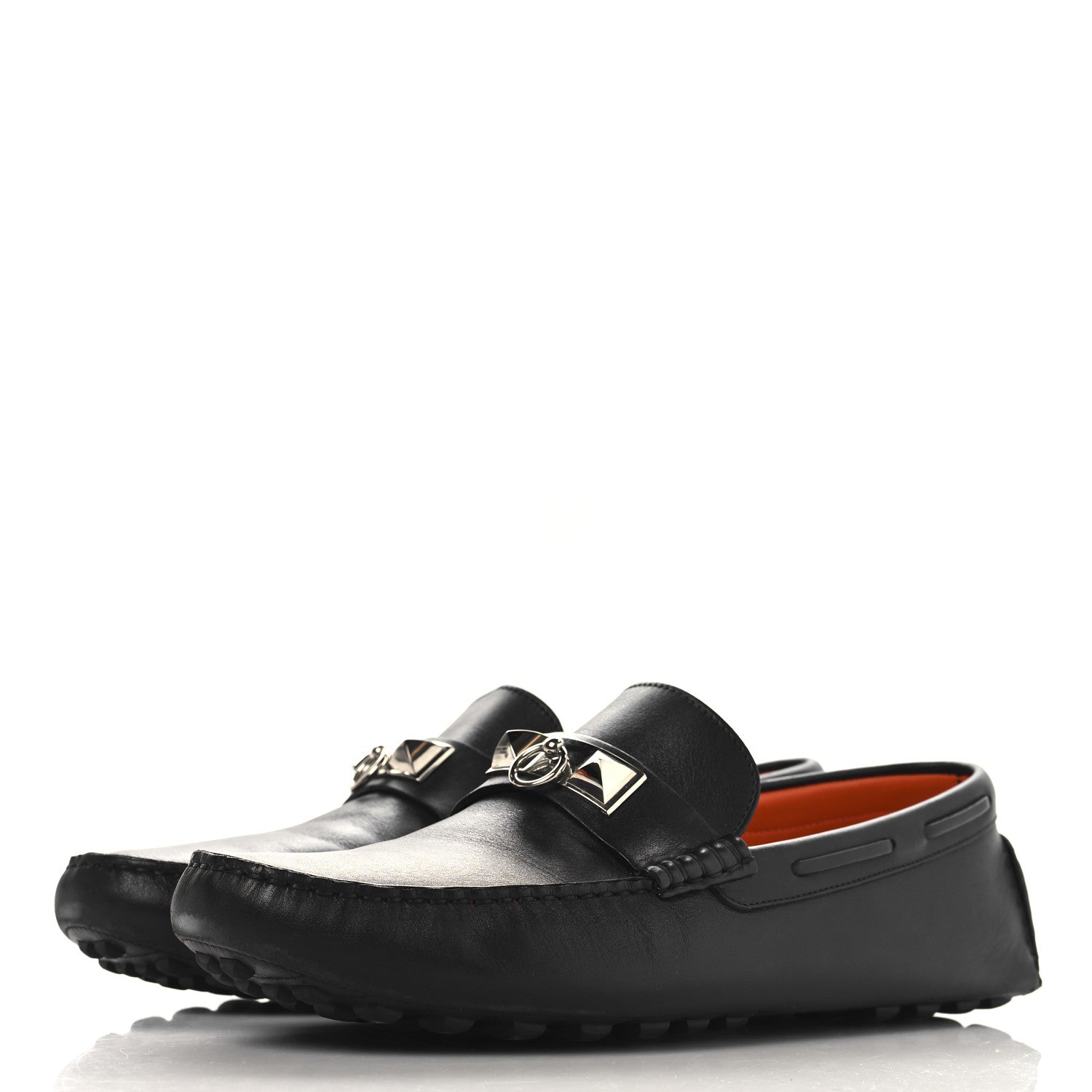 Hermes Supple Calfskin Mens Irving Driving Moccasin Loafers 43 Black 4 of 11