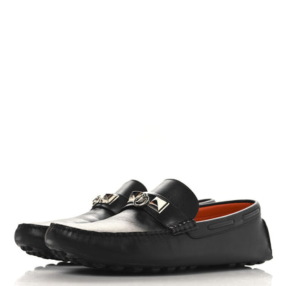 Hermes Supple Calfskin Mens Irving Driving Moccasin Loafers 43 Black 4 of 11