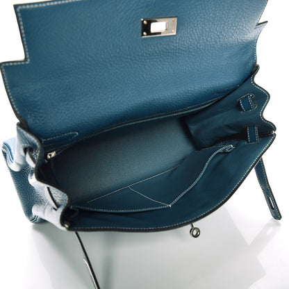 Hermes Taurillon Clemence Kelly Retourne 32 Blue Jean 7 of 40