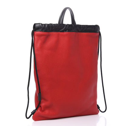 Gucci Calfskin Coco Capitan Logo Drawstring Backpack Hibiscus Red 3 of 9
