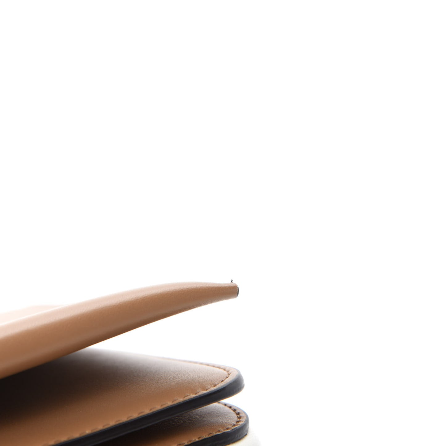 Shiny Smooth Calfskin Medium Frame Shoulder Bag Tan Optic White