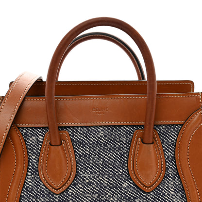Celine Smooth Calfskin Tweed Nano Luggage Tan 5 of 13