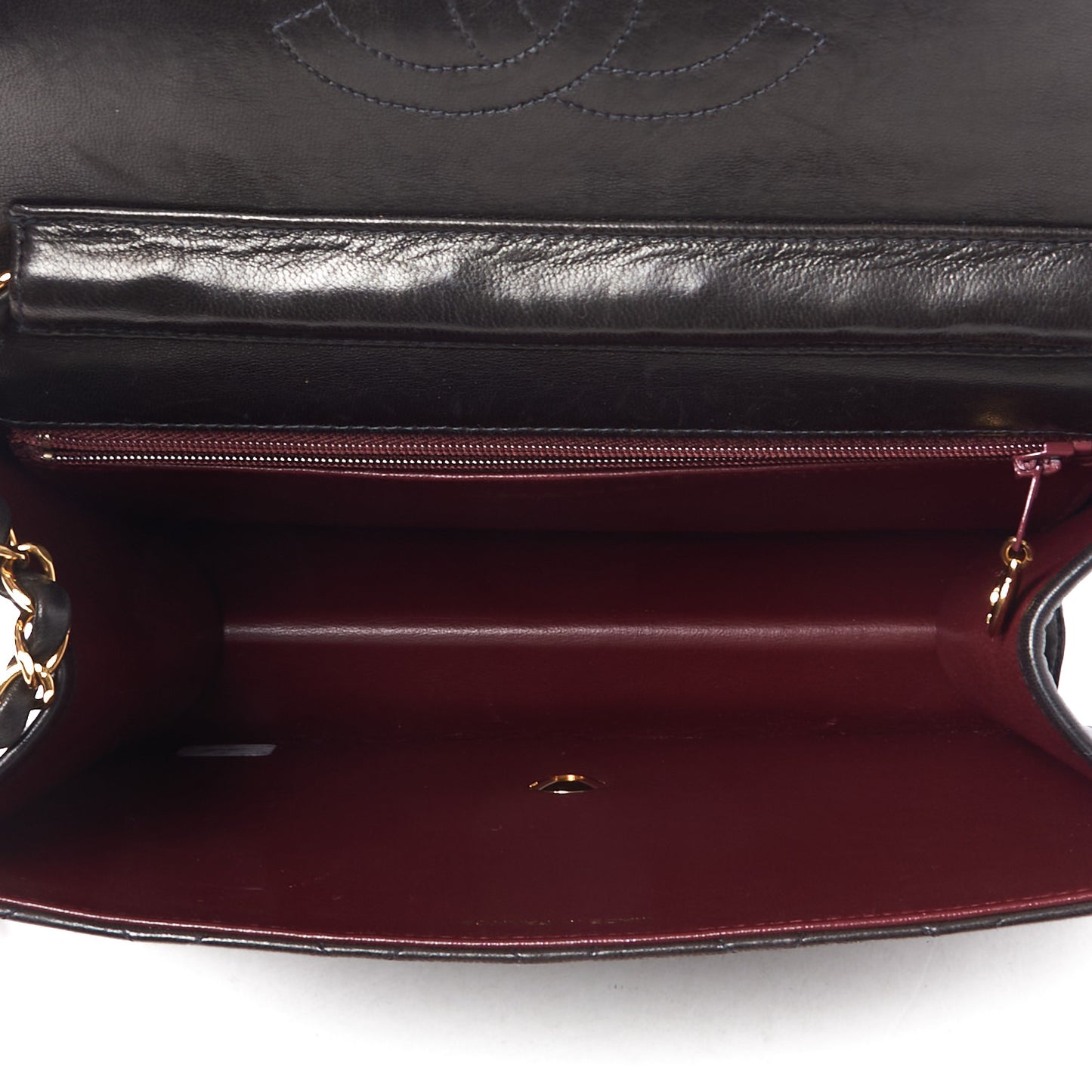 Lambskin Quilted Small Single Flap Black
